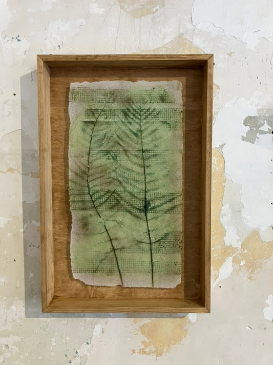 Large Dark Green Fern Glass Print