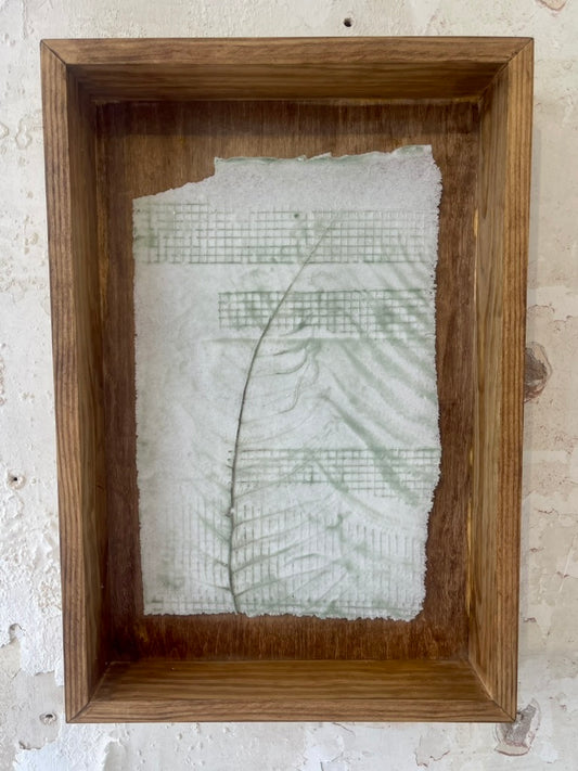 Light Green Fern Glass Print