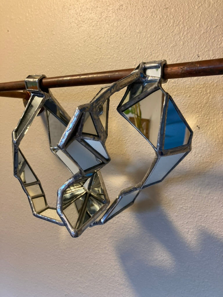 'Hung 2' Sculptural Wall Mirror