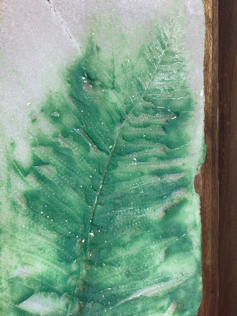Small Green Fern Glass Print