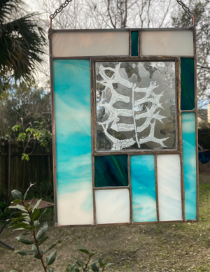 Fern Stained Glass Panel